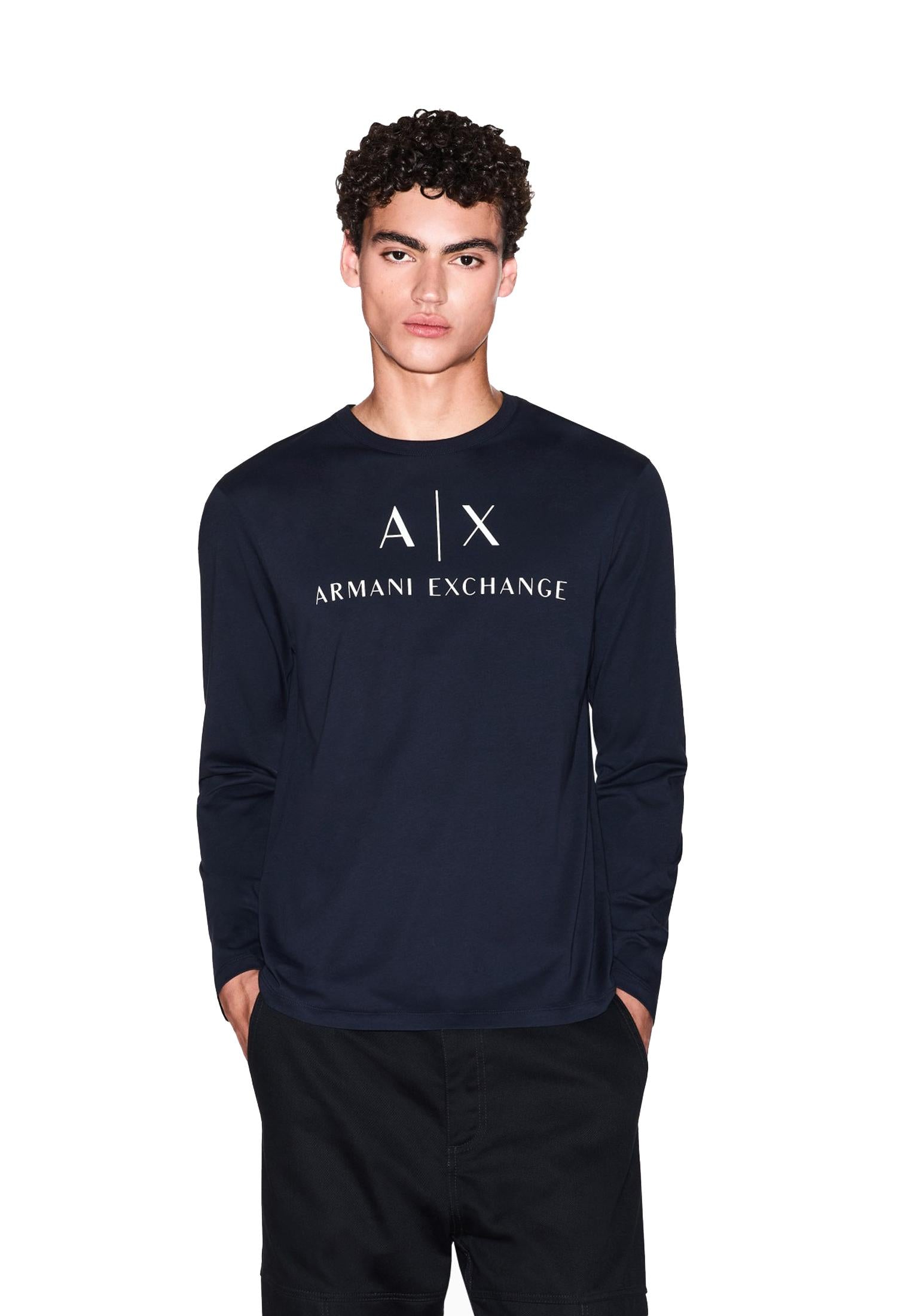 T-shirt girocollo blu manica lunga Armani Exchange A25 8NZTCH Z8H4Z 15101510 ARMANI EXCHANGE 