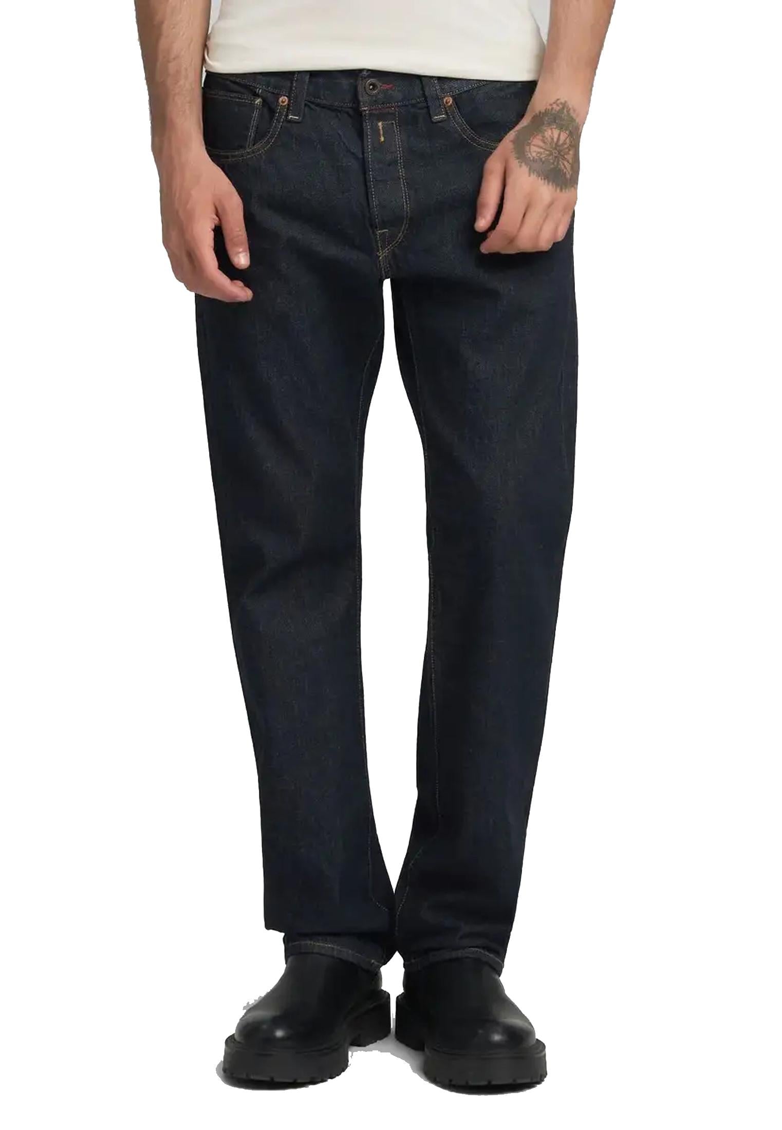 Pantaloni jeans blu regular fit Deryck Replay A25 M1039R.000.814 07A 007007 REPLAY 