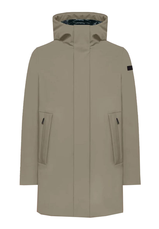 Giubbotto lungo impermeabile cappuccio tortora Eskimo RRD A24