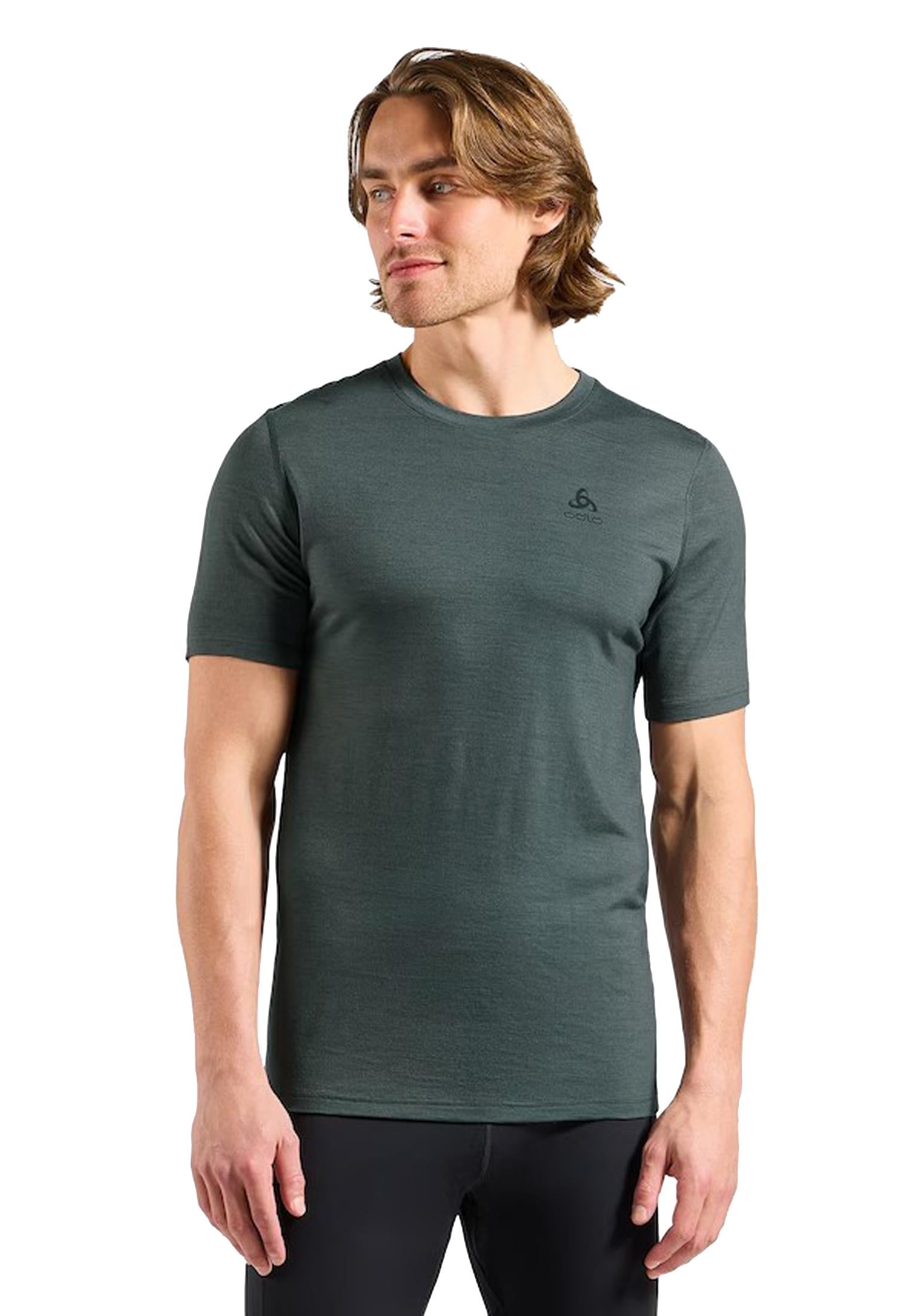 T-shirt girocollo mezza manica verde lana merino termica sci snow Odlo A25 111702 1087710877 ODLO 