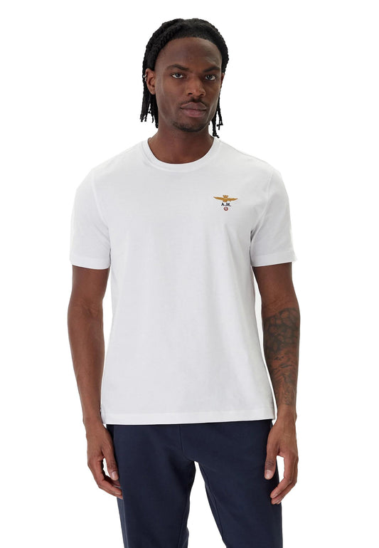 T-shirt cotone manica corta bianca Aeronautica Militare P26 261TS1580UJ00372 7306273062 AERONAUTICA MILITARE 