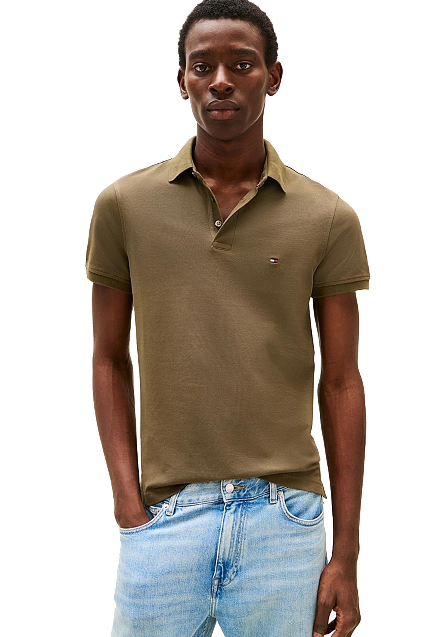 Polo verde oliva cotone slim fit Tommy Hilfiger A25 MW0MW17771RBN RBNRBN TOMMY HILFIGER 