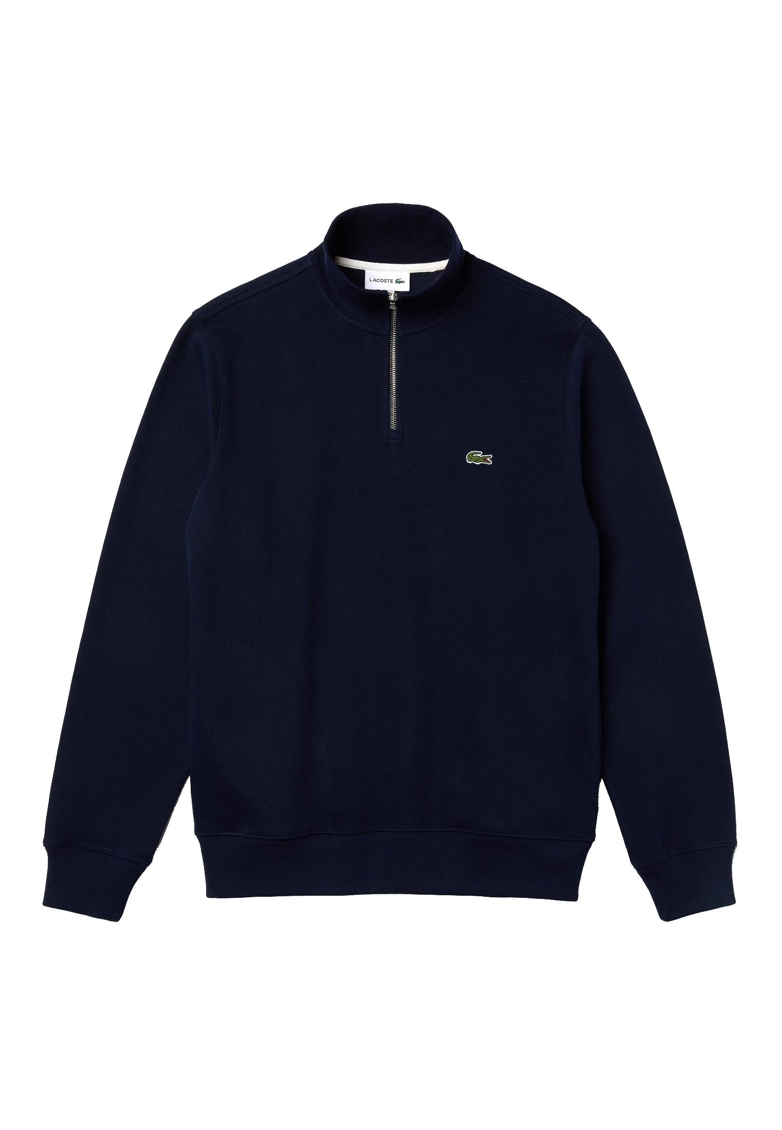 Felpa a collo alto mezza zip blu cotone Lacoste A25 SH1927 166166 LACOSTE 