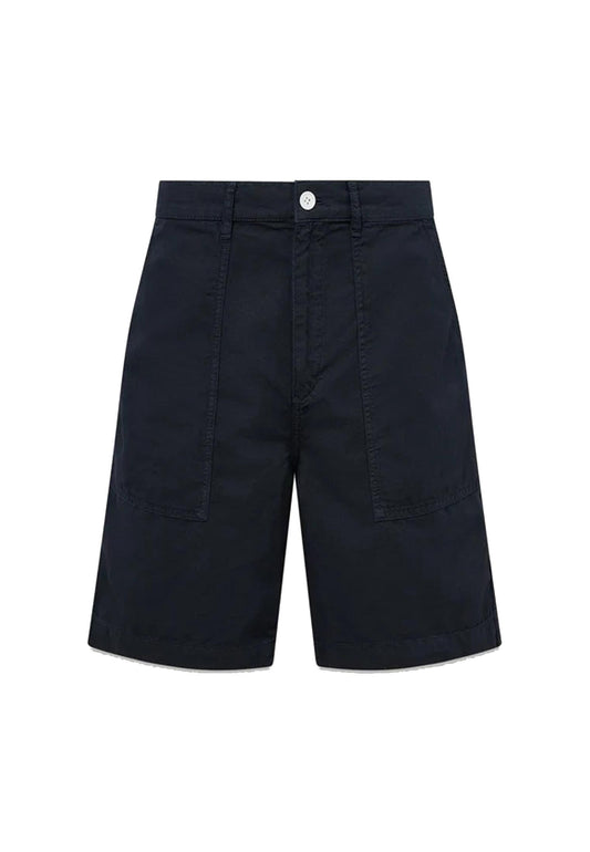 Pantaloni corti bermuda cotone e lino blu Belstaff P26 106385 Dark InkDark Ink BELSTAFF 