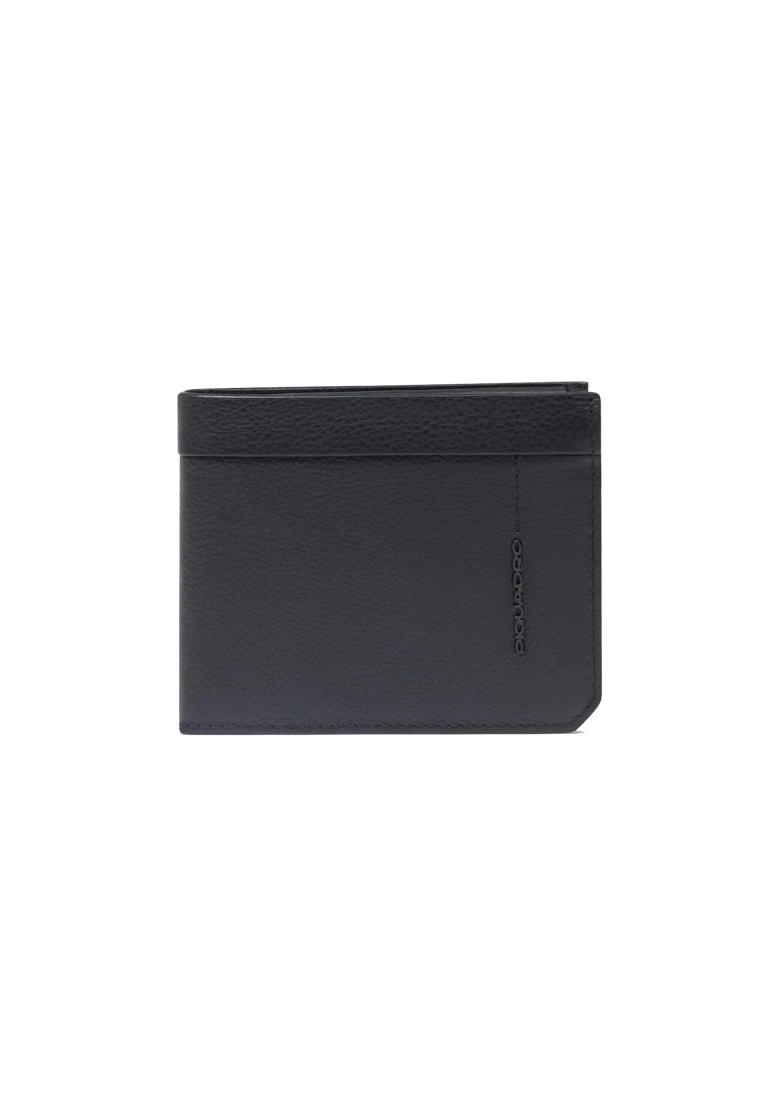 Portafoglio nero con portamonete, porta carte di credito Piquadro A25 PU4188W137R NN PIQUADRO 