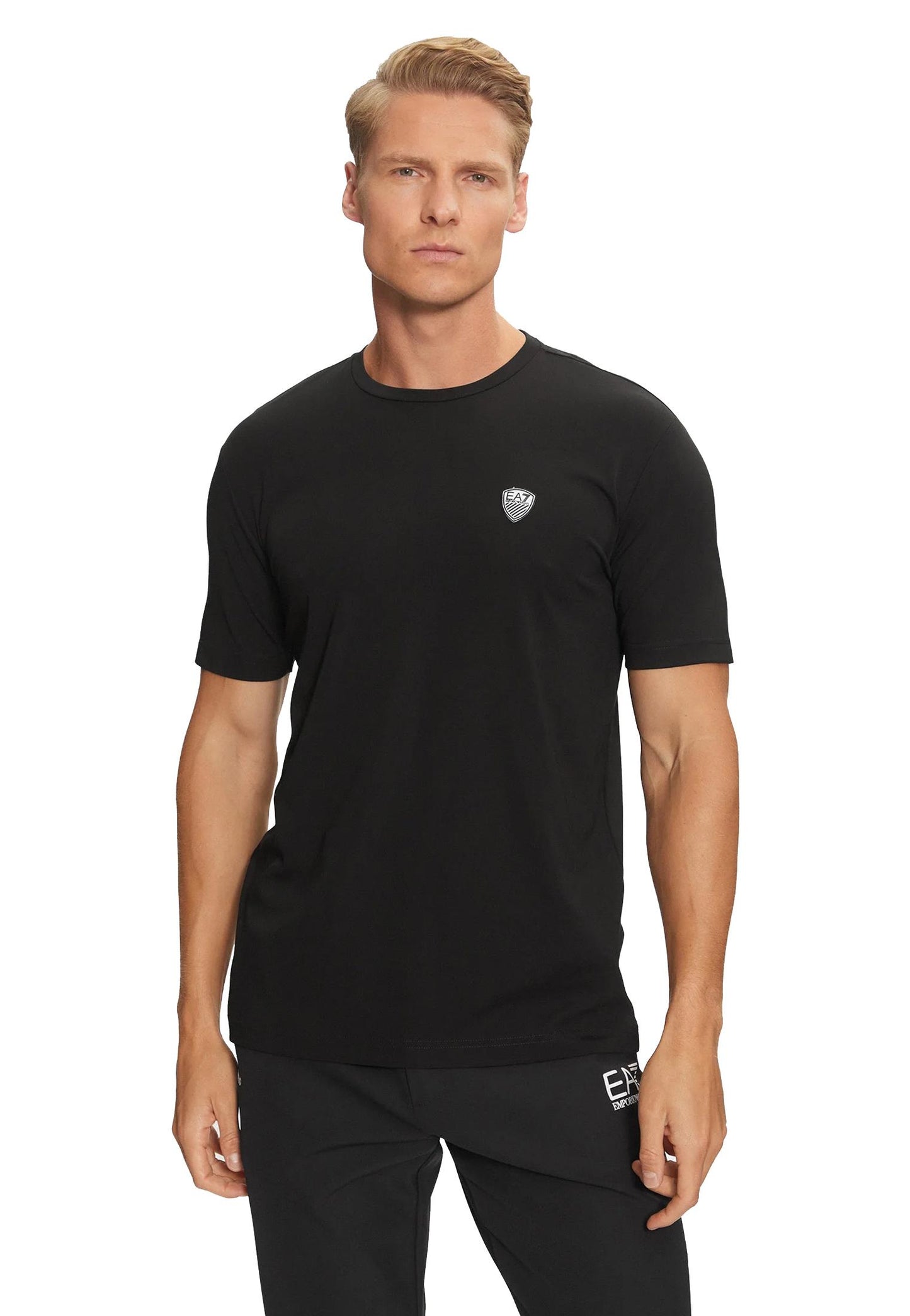 T-shirt girocollo nera viscosa EA7 Armani A25 8NPT16 PJRGZ 12001200 EA7 