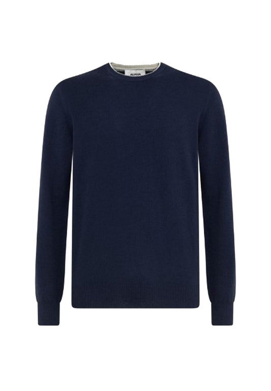 Maglia girocollo lana blu Urban Basic Alpha Studio A25 AU-3100C 10071007 ALPHA 