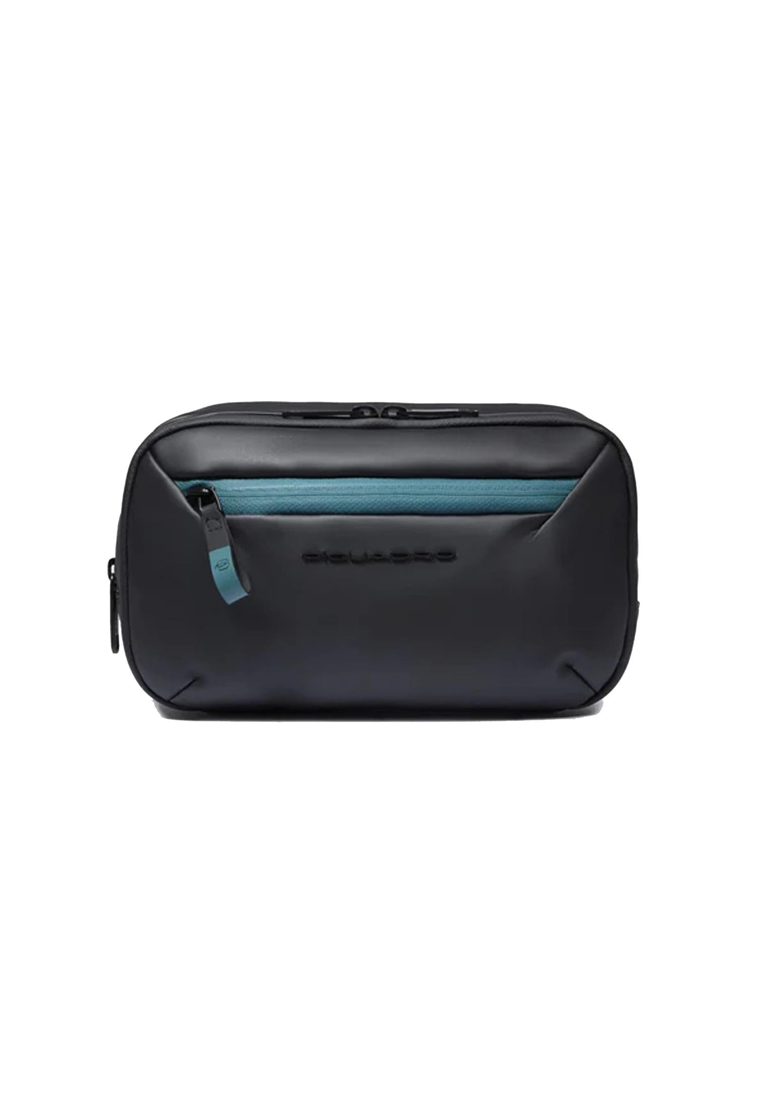 Beauty case nero in tessuto gommato resistente all'acqua a due scomparti Piquadro A25 BY6380C2OW NN PIQUADRO 