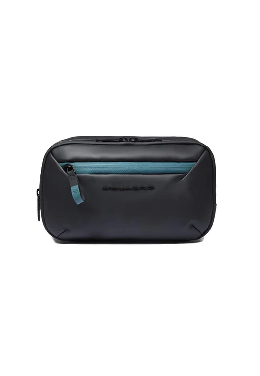 Beauty case nero in tessuto gommato resistente all'acqua a due scomparti Piquadro A25 BY6380C2OW NN PIQUADRO 