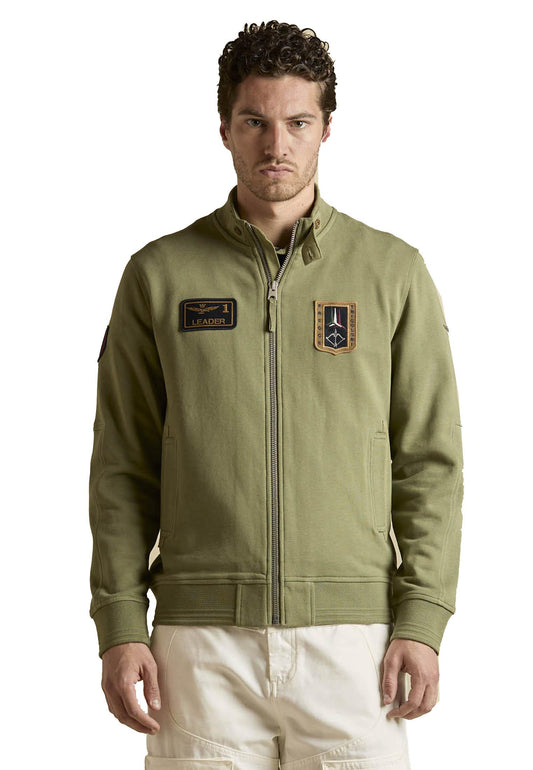 Felpa verde full zip patch Frecce Tricolori Aeronautica Militare P26 261FE2102UF00679 0730407304 AERONAUTICA MILITARE 