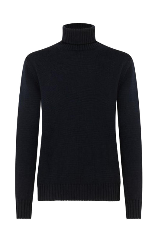 Maglione lupetto collo alto blu notte Ciclista Urban lana merinos Alpha Studio A25 AU-3031G 10011001 ALPHA 