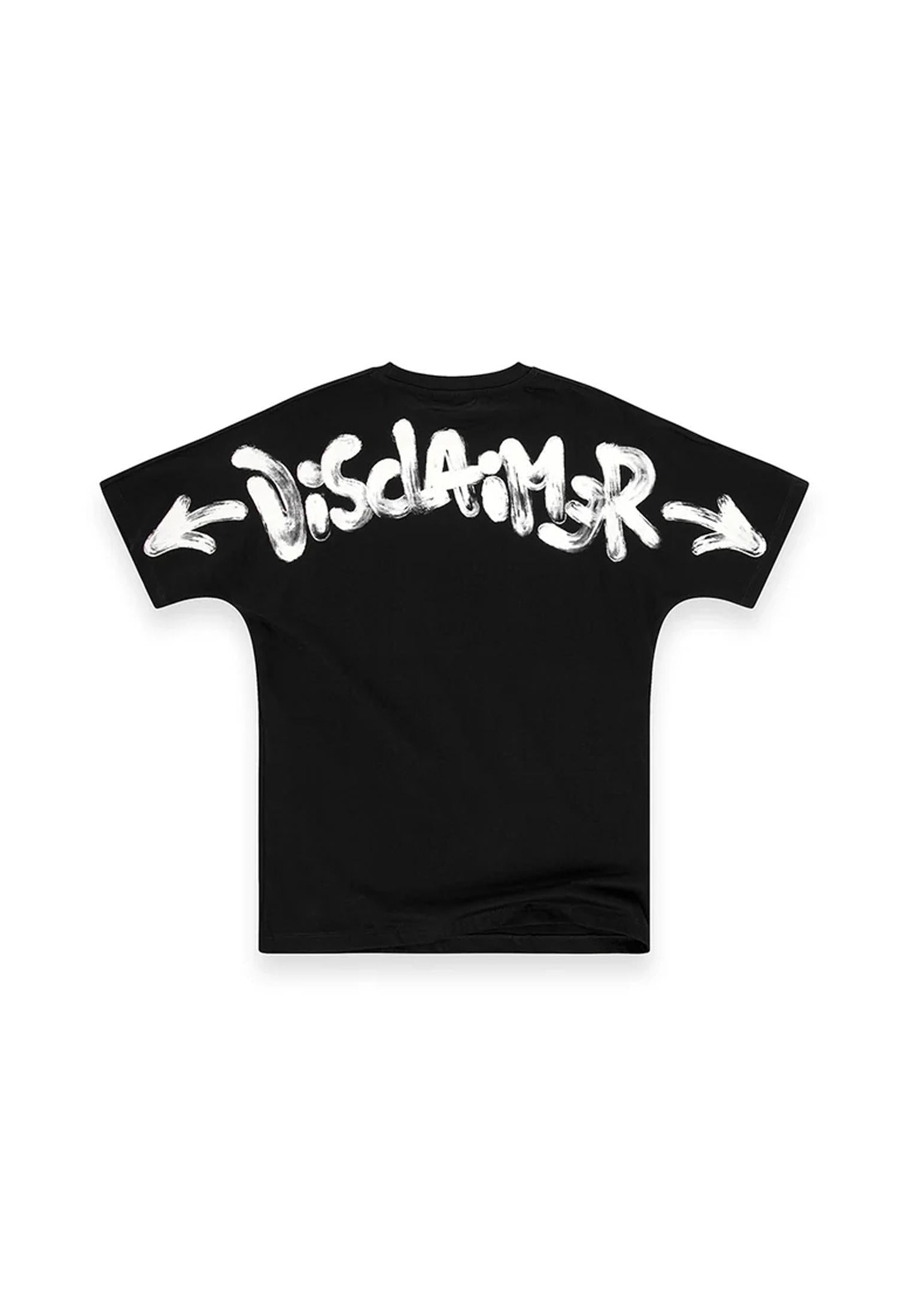 T-shirt girocollo cotone nera Disclaimer A25 25IDS55117 //NERO/NERO DISCLAIMER 