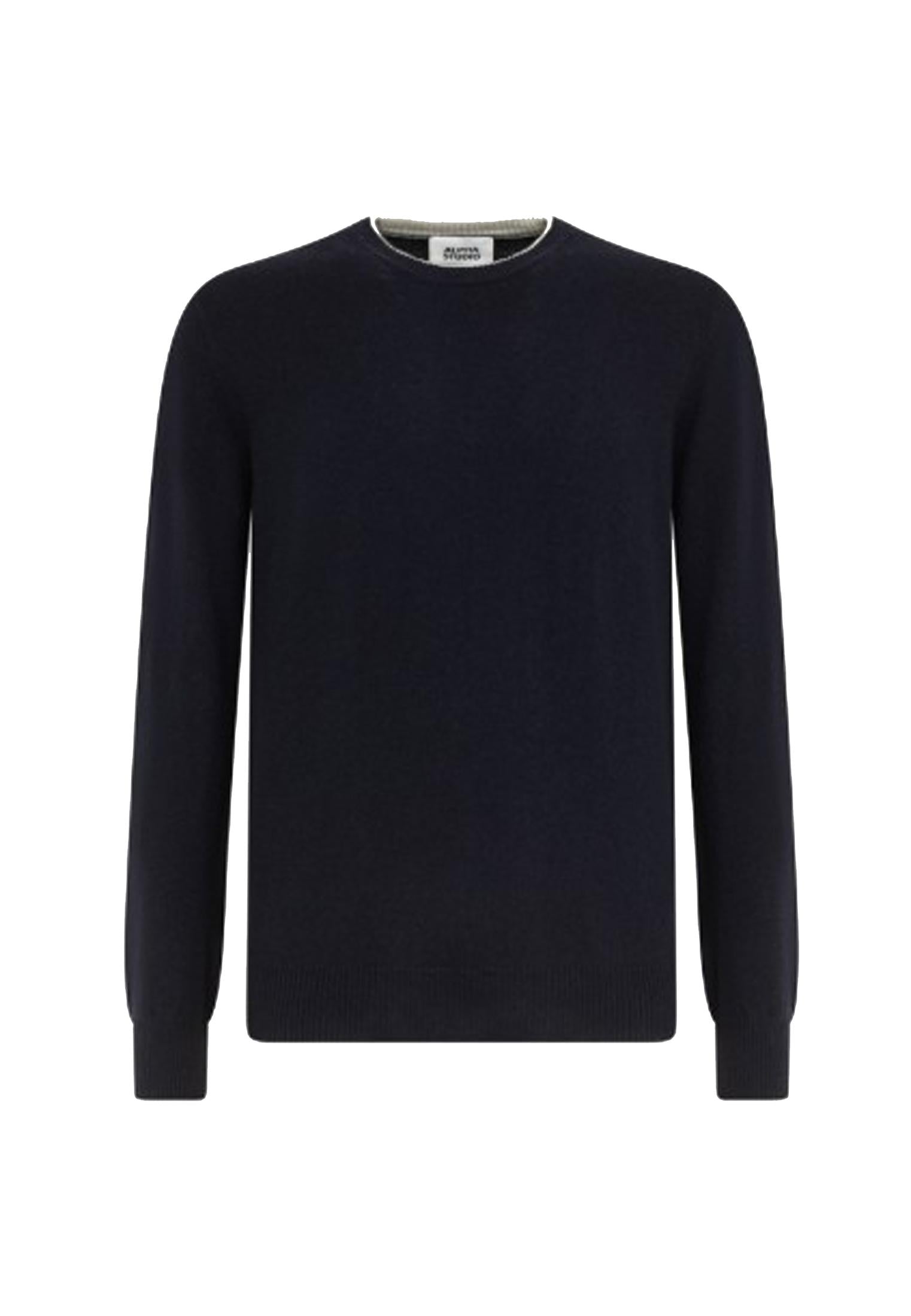 Maglia girocollo lana blu notte Urban Basic Alpha Studio A25 AU-3100C 10011001 ALPHA 