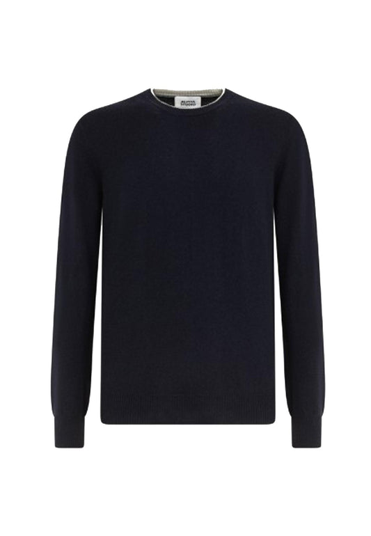 Maglia girocollo lana blu notte Urban Basic Alpha Studio A25 AU-3100C 10011001 ALPHA 