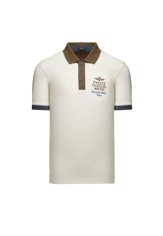 Polo a mezze maniche beige Frecce Tricolori Aeronautica Militare P26 261PO1908UP00191 7307873078 AERONAUTICA MILITARE 