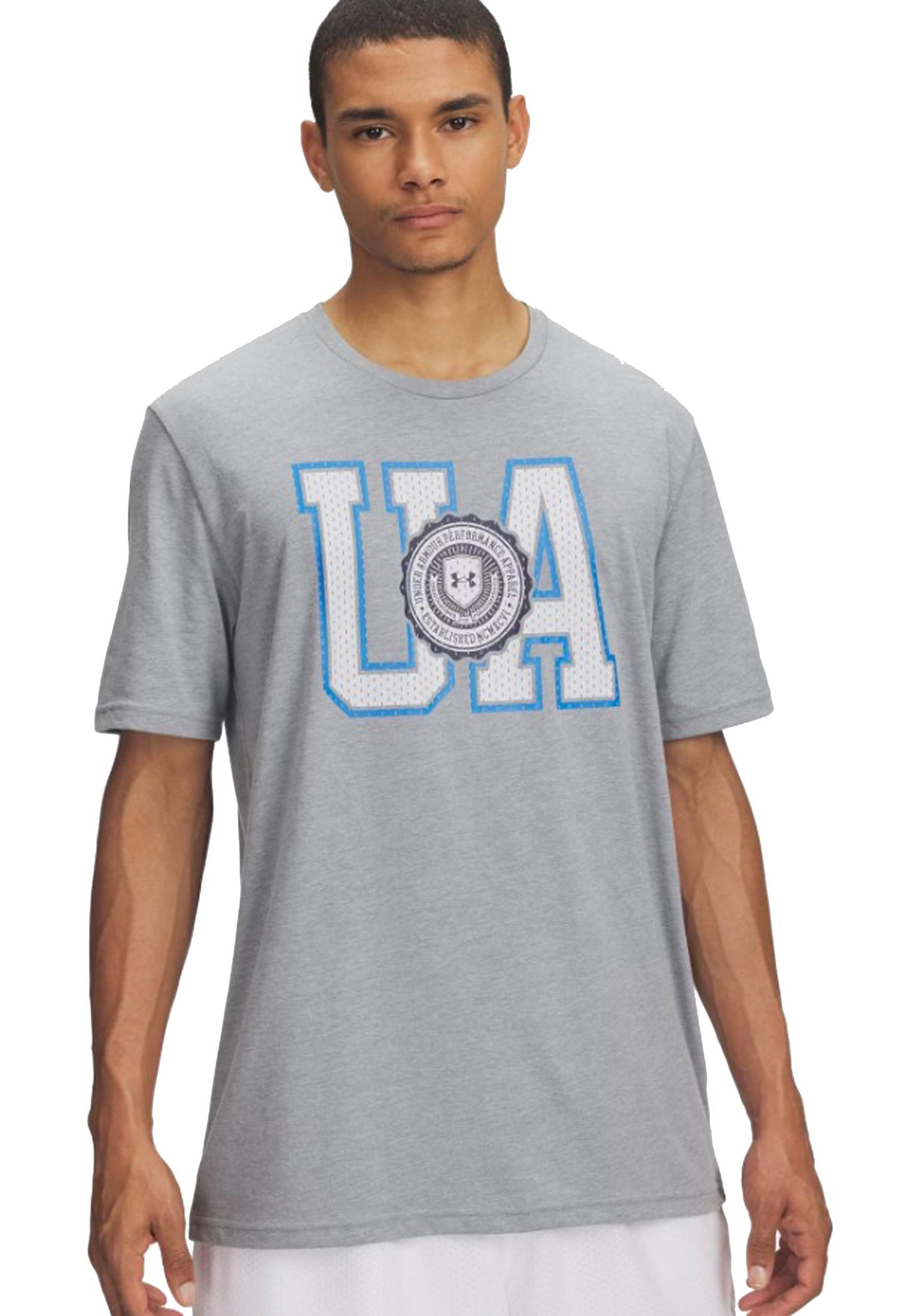 T-shirt girocollo grigio College Crest Logo Under Armour A25 77-6005611 00350035 UNDER ARMOUR 