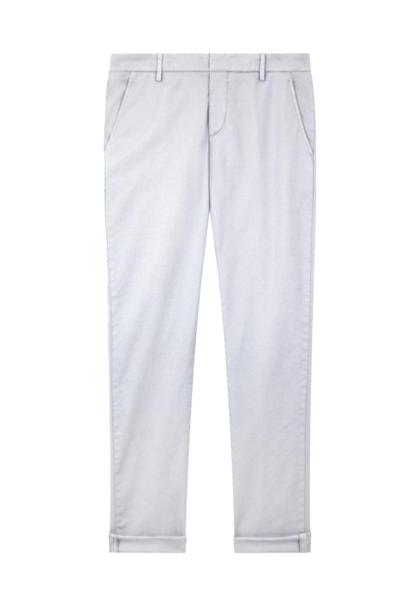 Pantaloni slim in cotone a vita bassa grigio polvere Gaubert Dondup
