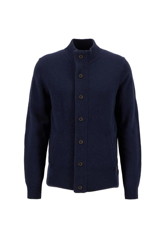 Maglione lana blu con bottoni zip Patch Barbour A25 252MMKN0731 NY91NY91 BARBOUR 