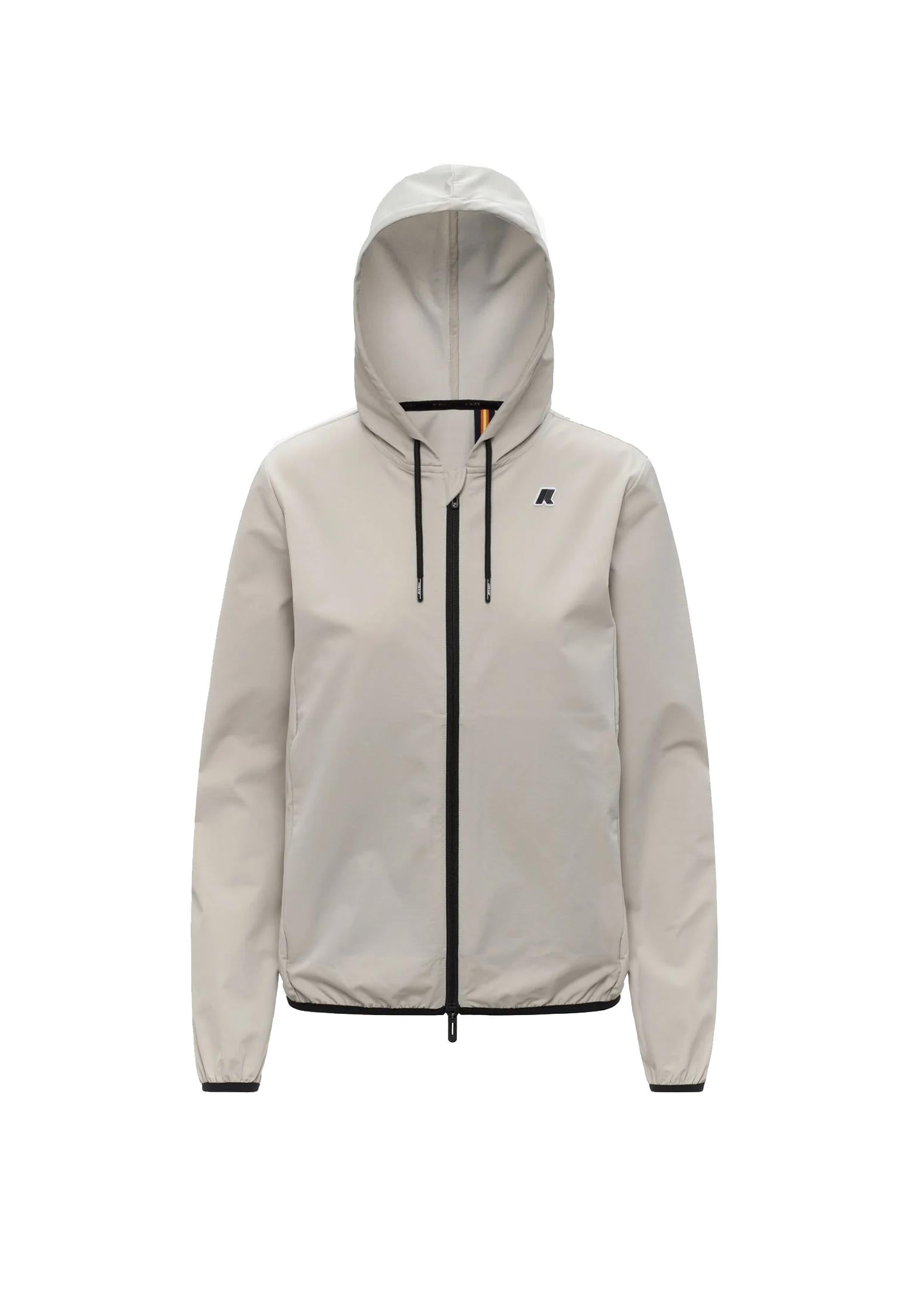 Giacca antivento antipioggia beige con cappuccio Journeer K-way P26 K5138FW 634634 K-WAY 