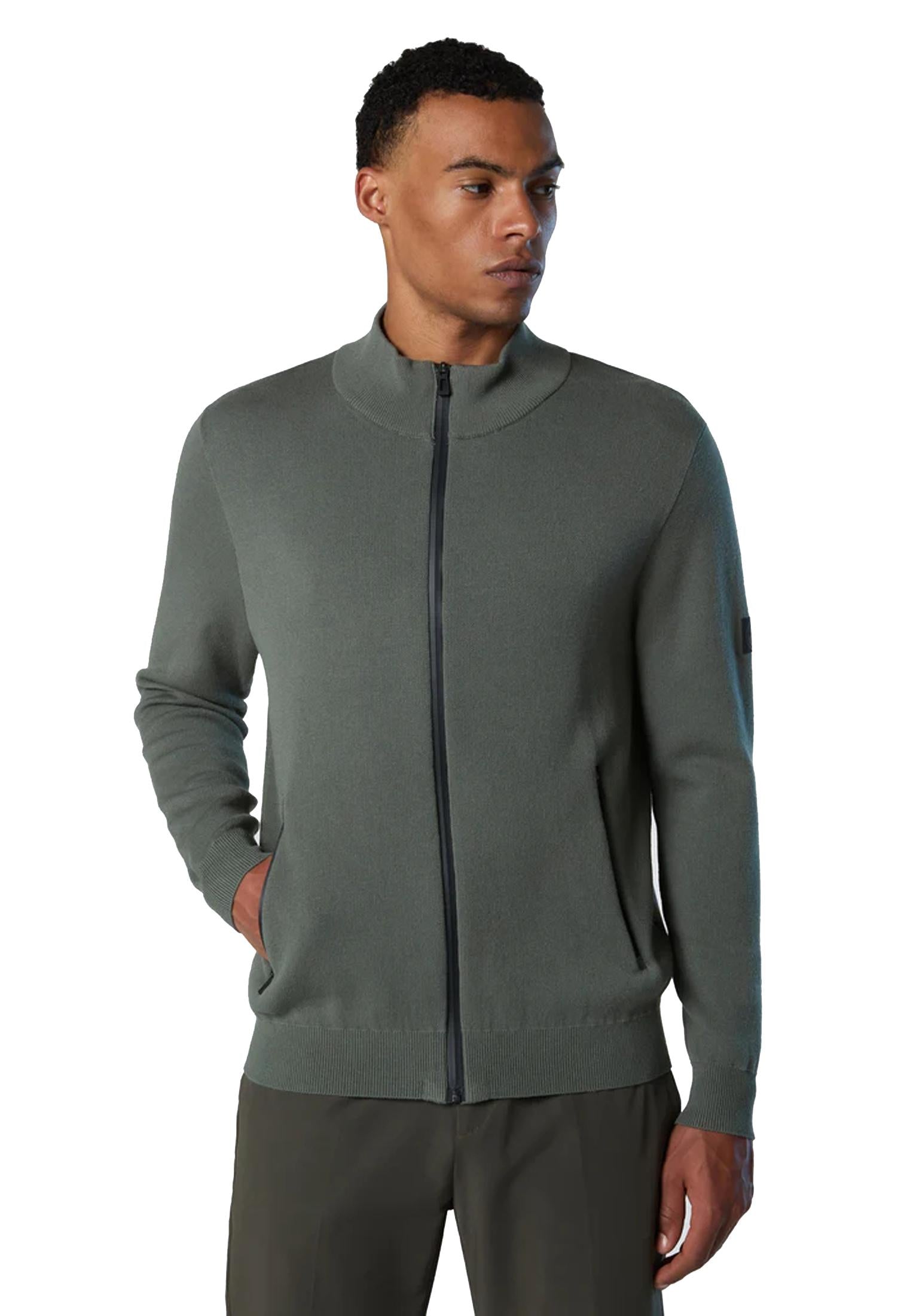 Maglione cardigan full zip verde impermeabile North Sails A25 699170 09210921 NORTH SAILS 