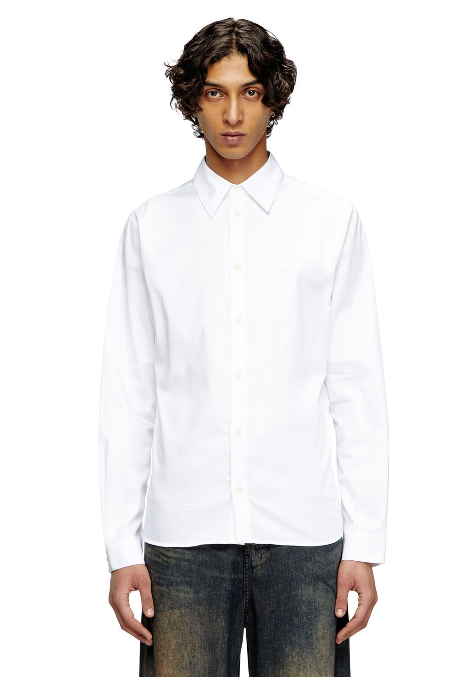 Camicia bianca cotone biologico popeline Diesel A25 A19670-0QFAV 100100 DIESEL 