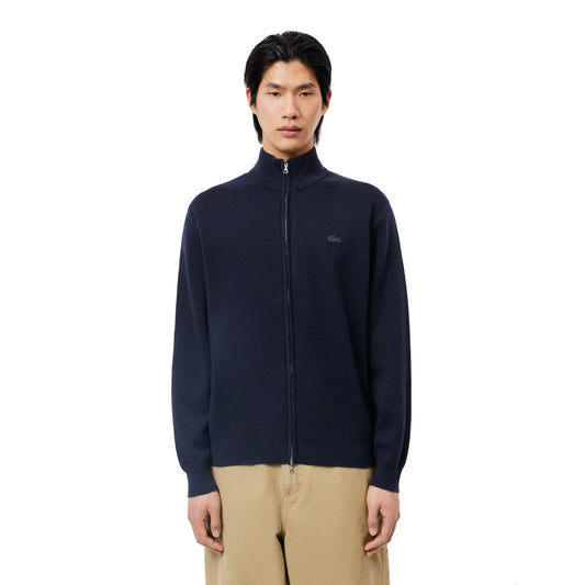 Felpa cardigan con collo alto e zip blu navy Lacoste A24 AH1955 166166 LACOSTE 