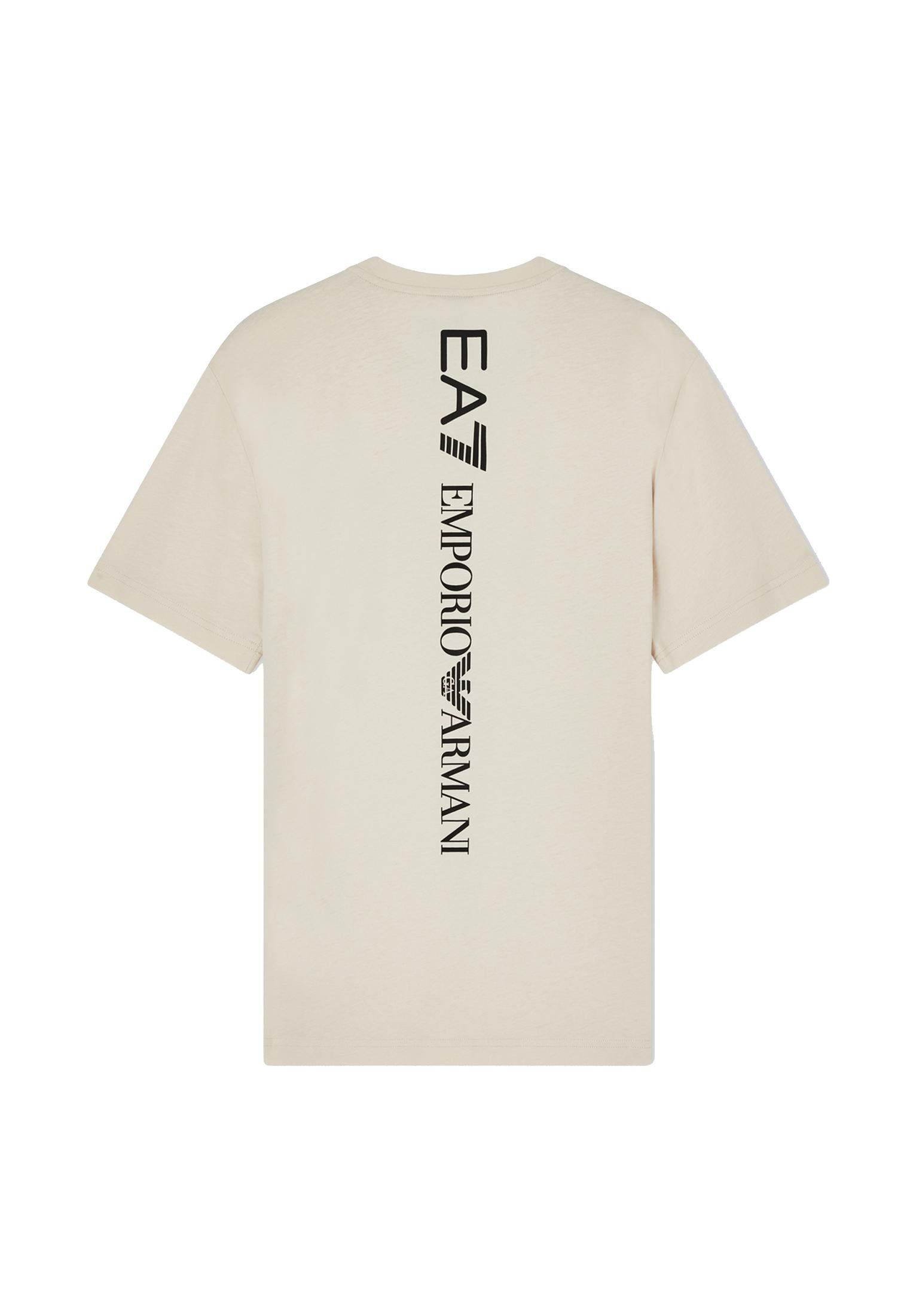 T-shirt girocollo cotone beige EA7 Armani P26 7M000567 AF10375 U1088U1088 EA7 