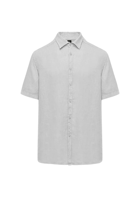 Camicia lino regular fit manica corta bianca Bomboogie P26 SM7790LI2 0000 BOMBOOGIE 