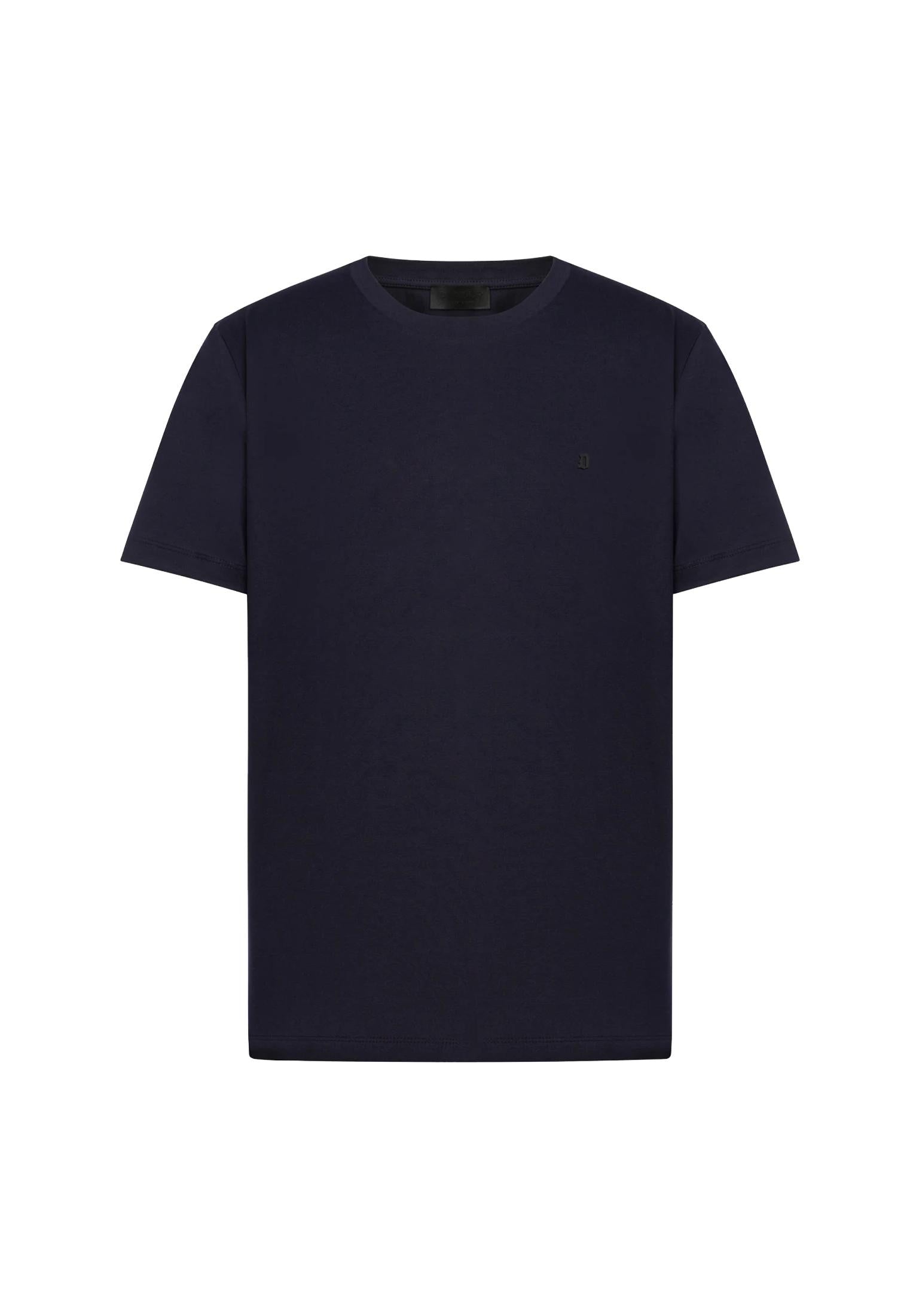 T-shirt girocollo blu cotone regular fit Dondup P26 US198 JF0271U ZL4890 DONDUP 