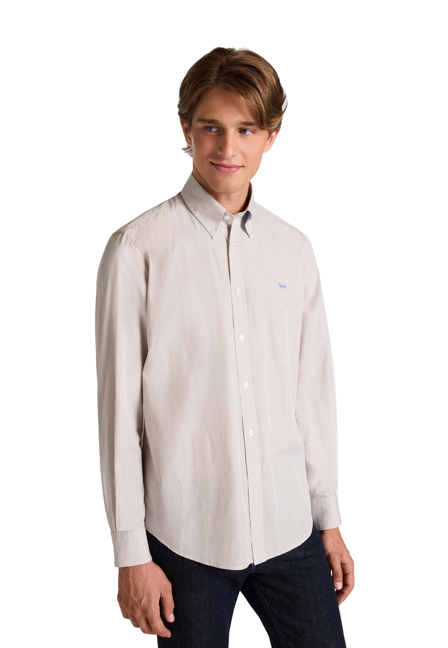 Camicia microrighe tortora cotone Harmont & Blaine A25 CRP074013435B 230230 HARMONT&BLAINE 