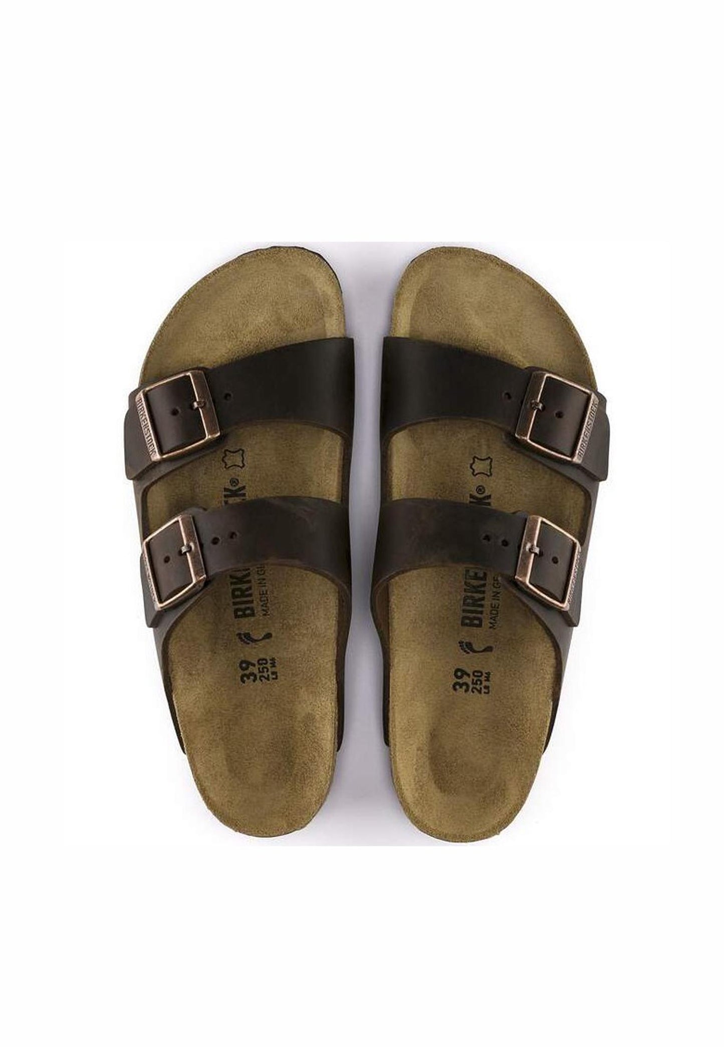 Ciabatte sandali marrone scuro pelle oliata Habana Birkenstock P26 052533 BI-C3 BIRKENSTOCK 