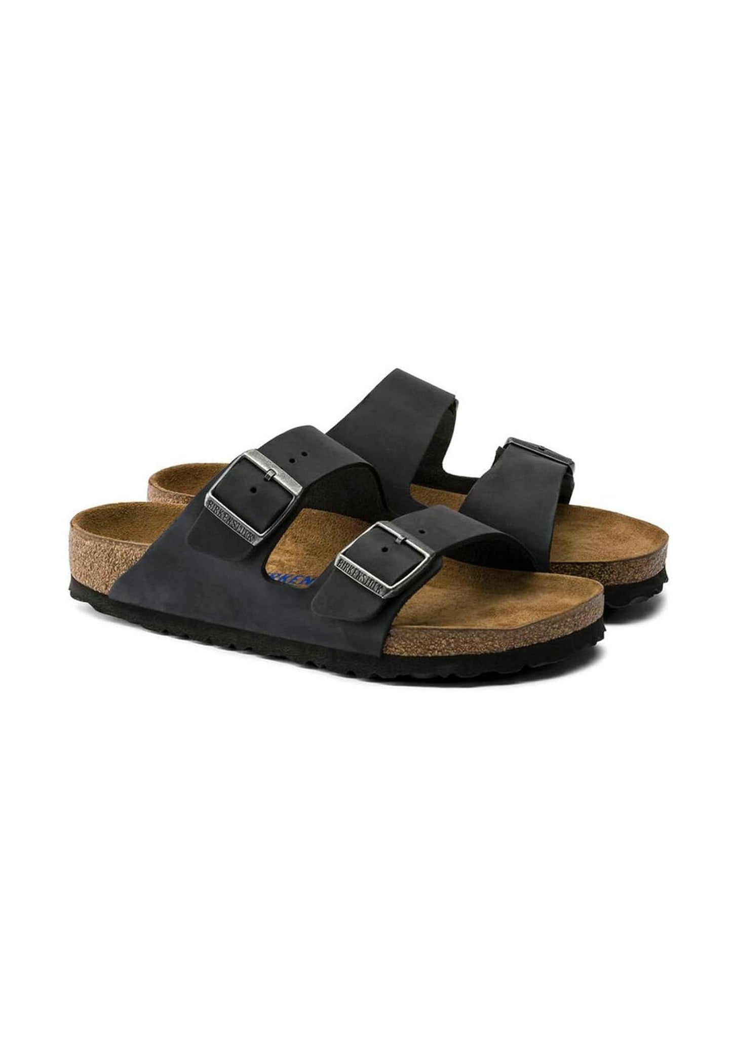 Sandali Ciabatte nere pelle Arizona Birkenstock P25 752483 SFB black BIRKENSTOCK 