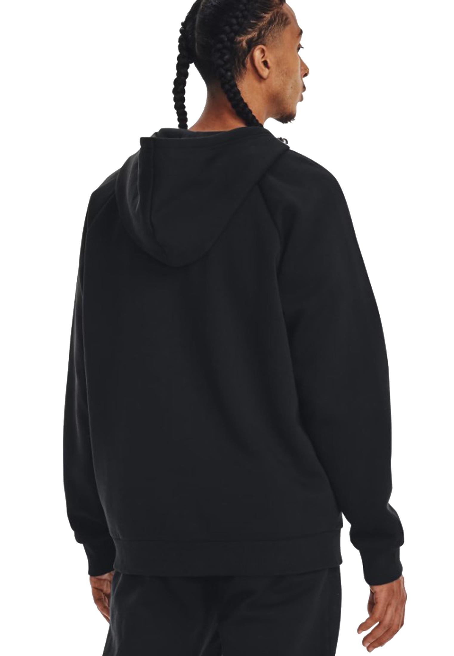 Felpa con cappuccio e zip nera Rival Fleece sportiva allenamento Under Armour A25 77-1379767 00010001 UNDER ARMOUR 