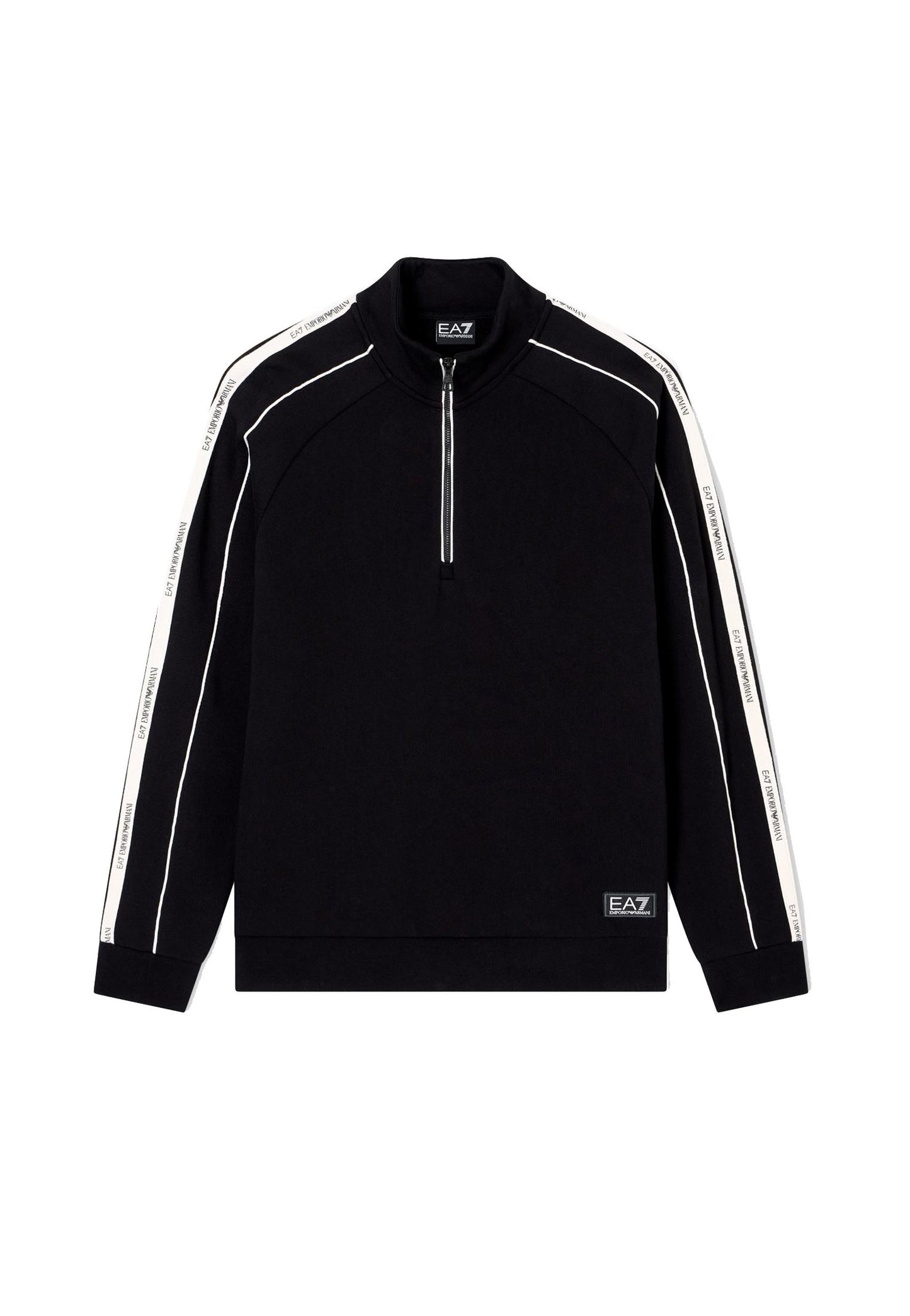 Felpa nera collo alto e mezza zip Logo Series EA7 Armani A25 7M000971 AF10377 UC001UC001 EA7 