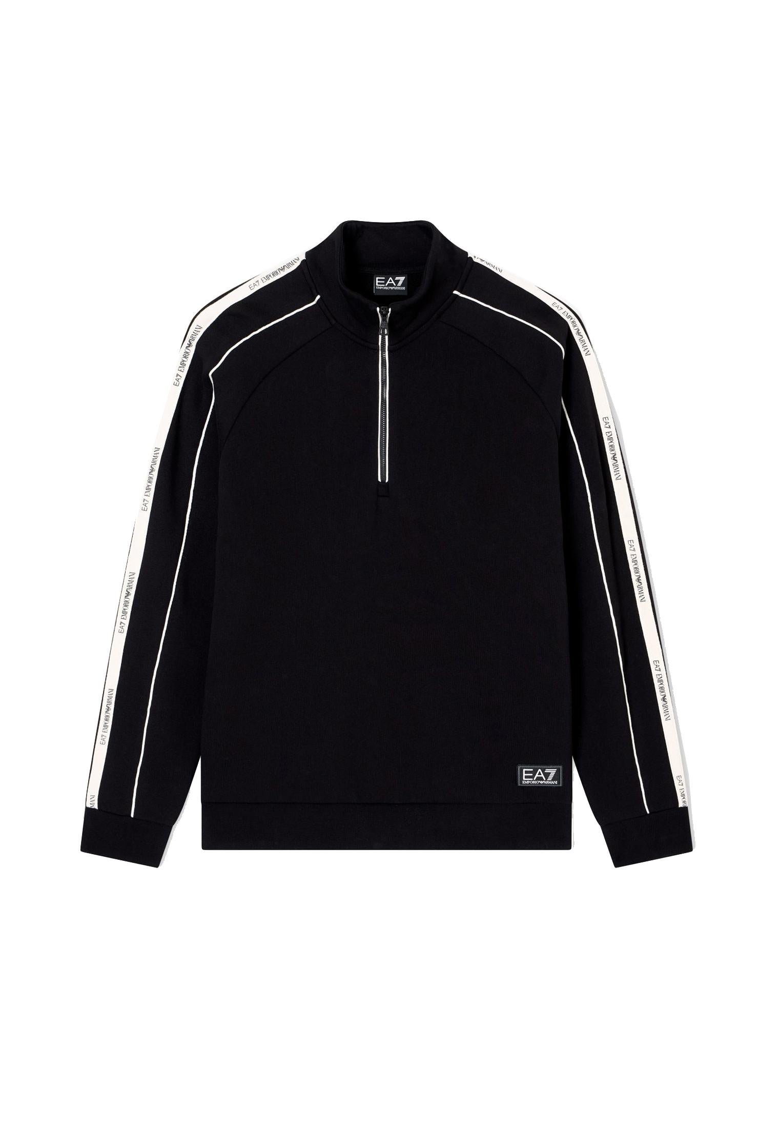 Felpa nera collo alto e mezza zip Logo Series EA7 Armani A25 7M000971 AF10377 UC001UC001 EA7 