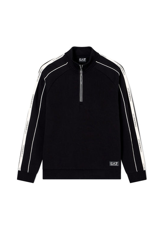 Felpa nera collo alto e mezza zip Logo Series EA7 Armani A25 7M000971 AF10377 UC001UC001 EA7 