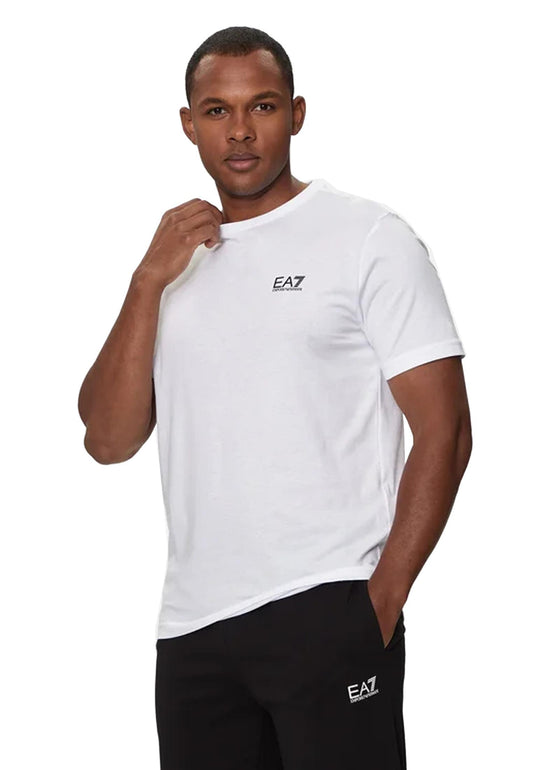 T-shirt girocollo bianca cotone basica EA7 Armani A25 8NPT25 PJVPZ 11001100 EA7 