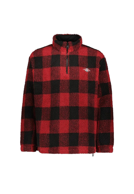 Felpa mezza zip teddy rossa Bear A25 BM290W25 5050 BEAR 