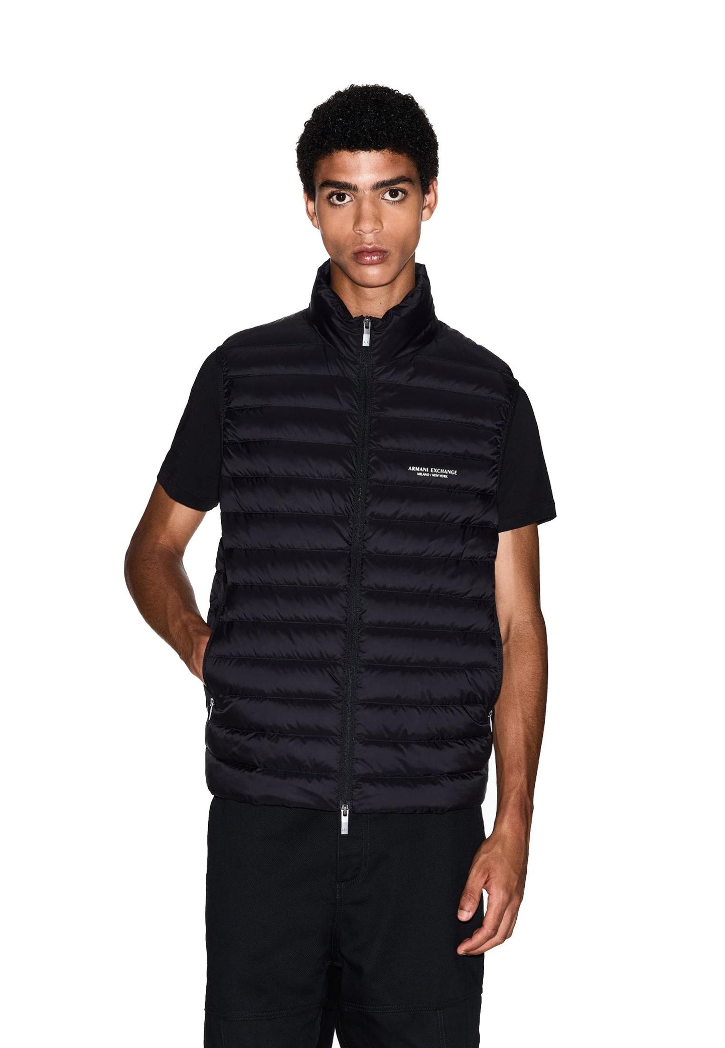 Gilet smanicato piumino nero fullzip Armani Exchange A25 XM001576 AF16927 UC001UC001 ARMANI EXCHANGE 