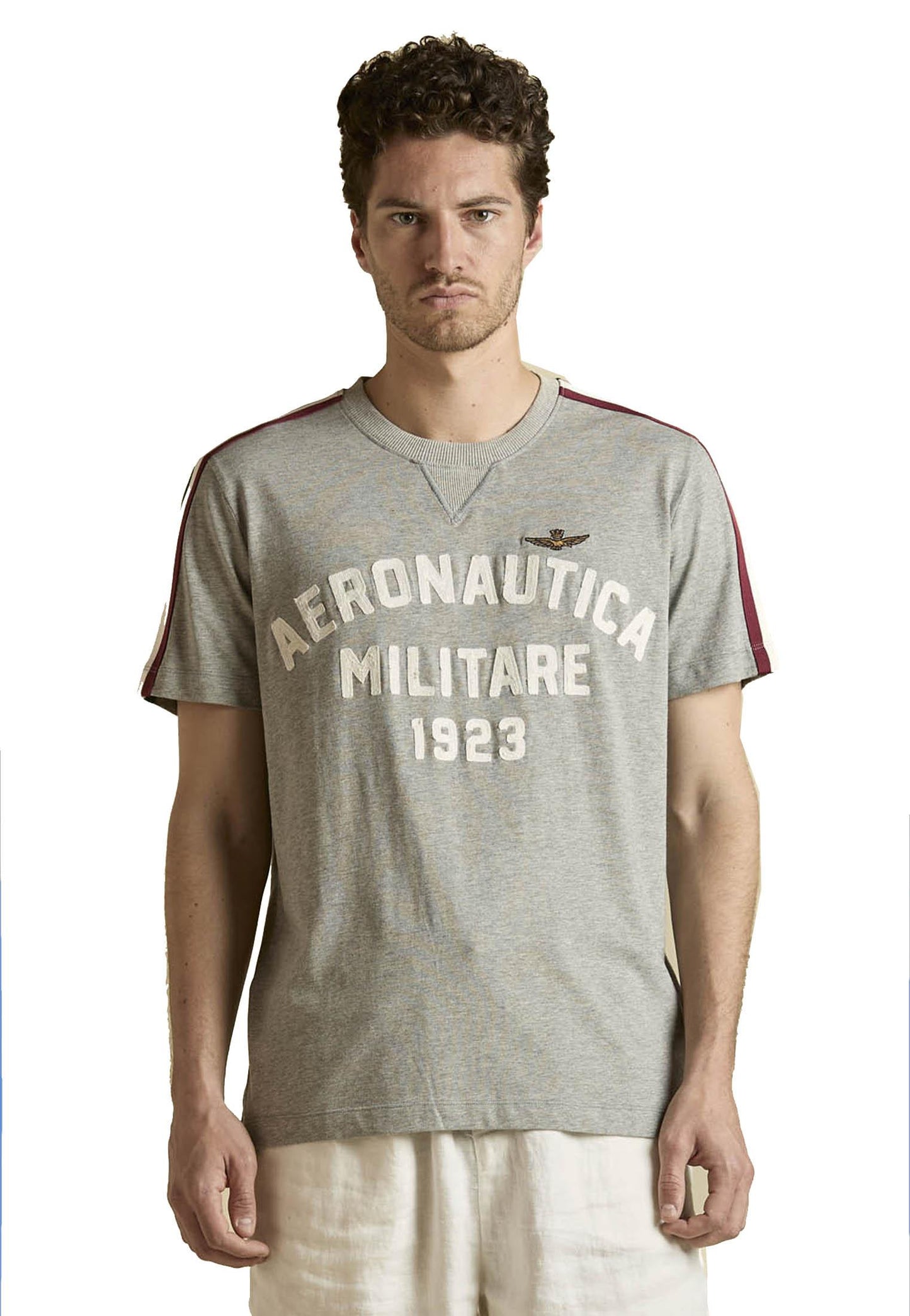 T-shirt girocollo grigia sportiva Aeronautica Militare P26 261TS2516UJ00723 1717117171 AERONAUTICA MILITARE 