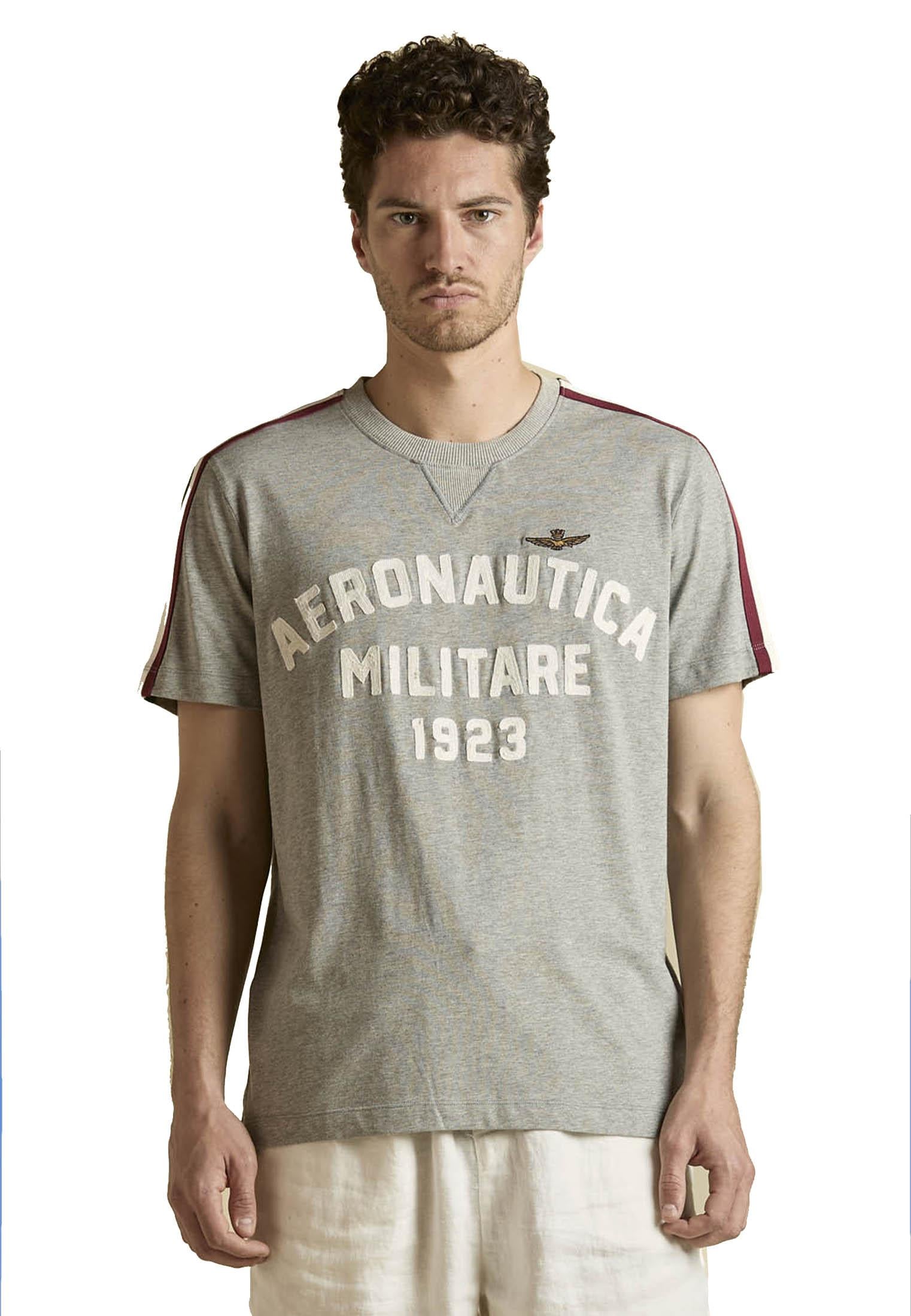 T-shirt girocollo grigia sportiva Aeronautica Militare P26 261TS2516UJ00723 1717117171 AERONAUTICA MILITARE 