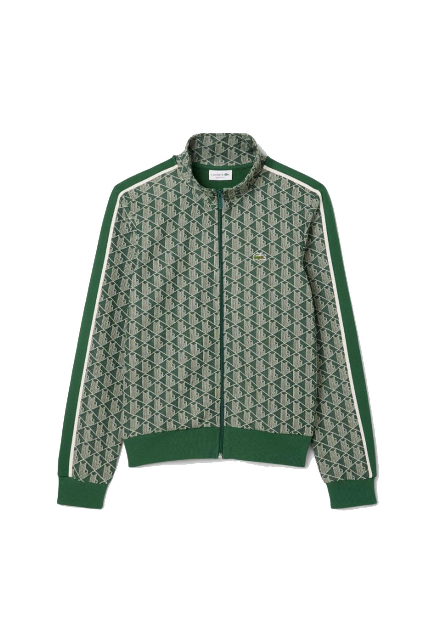Felpa con zip tuta jacquard verde Lacoste A25 SH1368 D1RD1R LACOSTE 