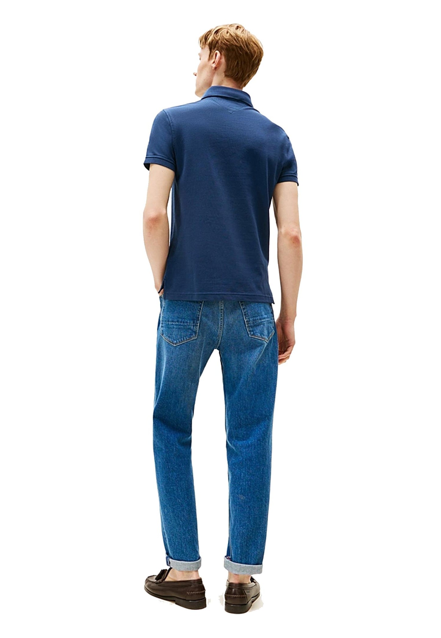 Polo blu slim fit cotone Tommy Hilfiger A25 MW0MW17771C7G C7GC7G TOMMY HILFIGER 