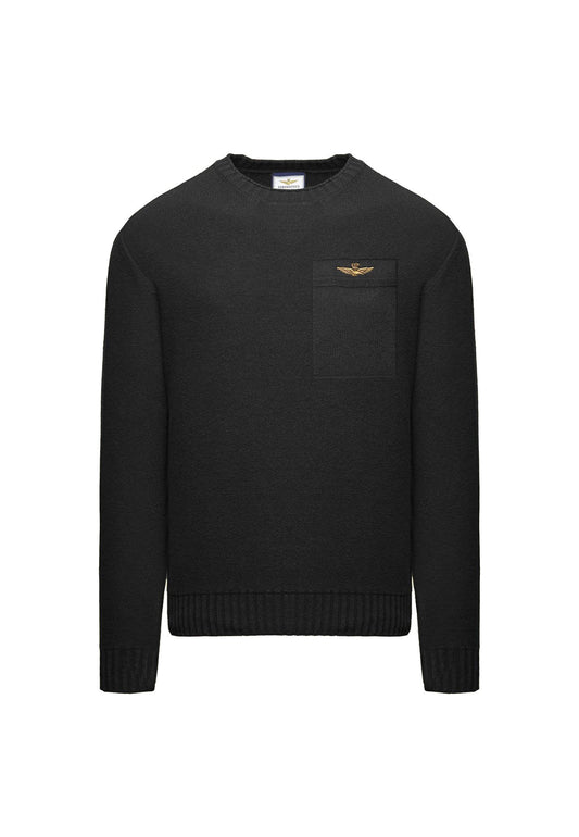 Maglione girocollo misto lana blu navy Aeronautica Militare A25 252MA1585UL00904 0818408184 AERONAUTICA MILITARE 