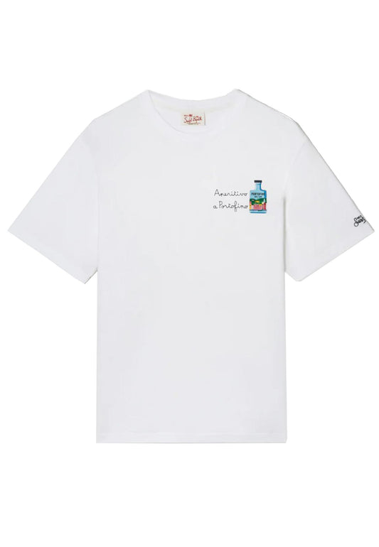 T-shirt girocollo bianca cotone Portofino Aperitivo MC2 Saint Barth P26 POT0001 04522L04522L MC2 