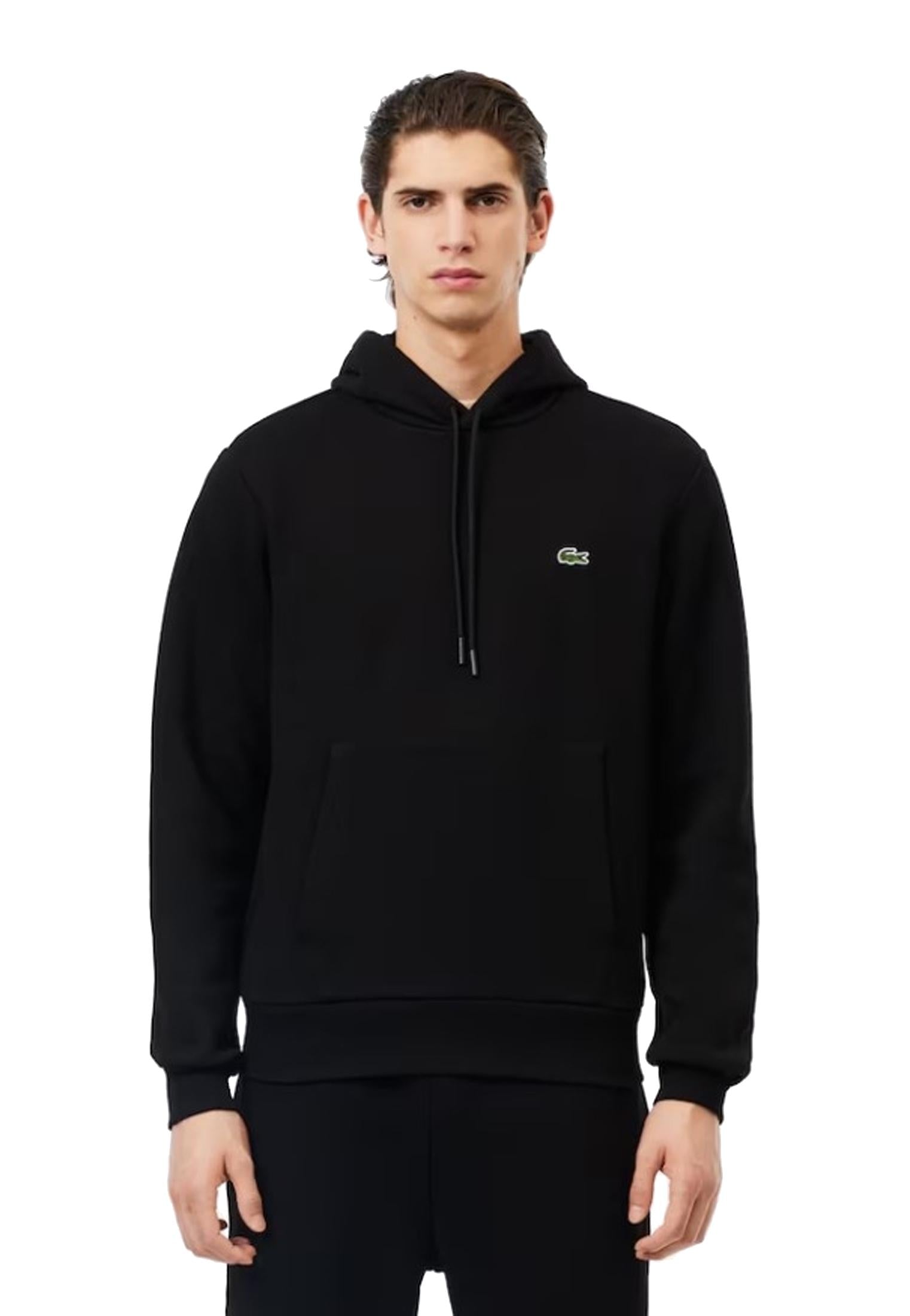 Felpa con cappuccio nera Lacoste A25 SH9623 031031 LACOSTE 