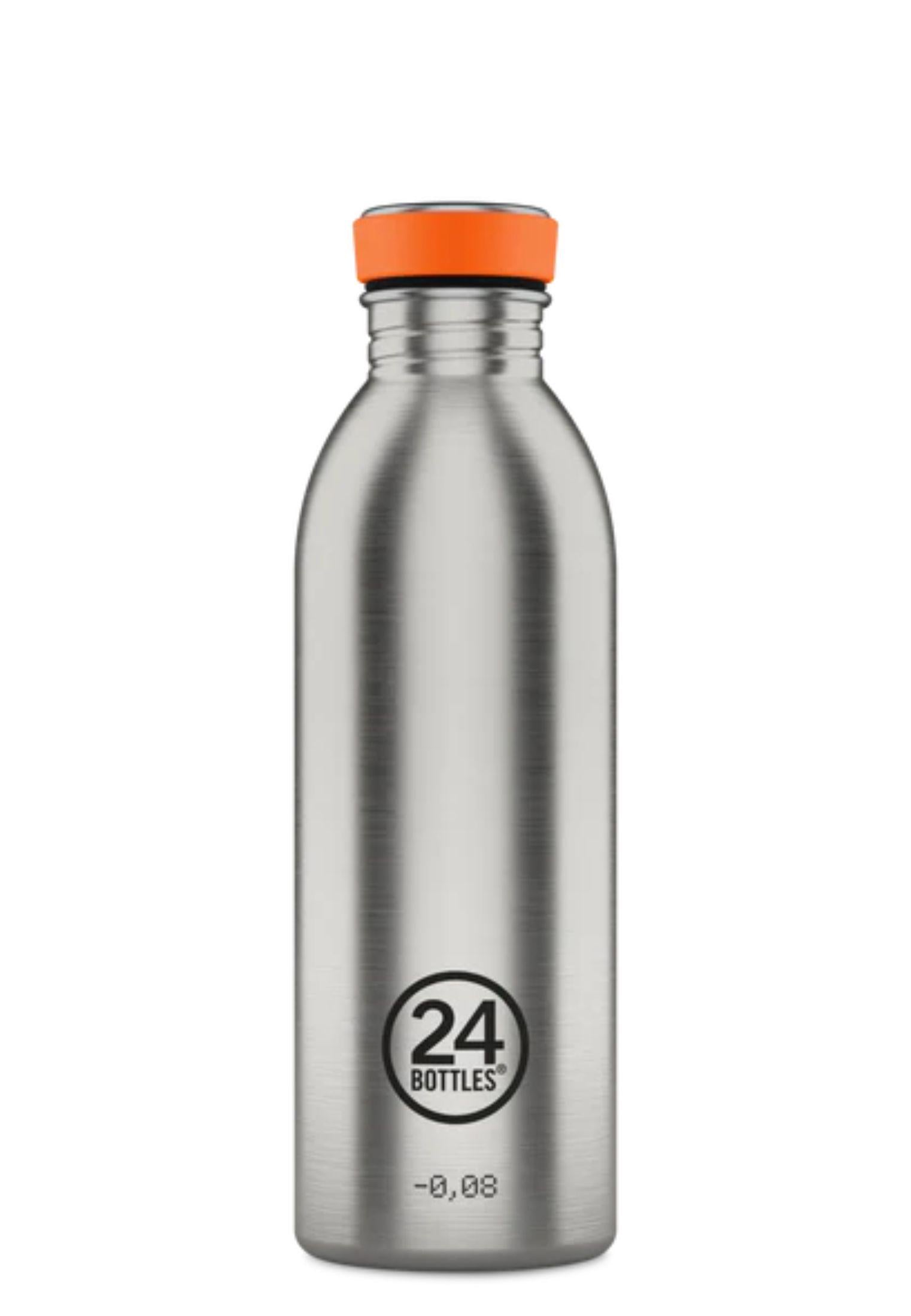 Urban Bottle Steel Brushed 500 ml. 24Bottles borraccia non termica 055 - BRUSHED STEEL 500 mlBRUSHED STE 24BOTTLES 