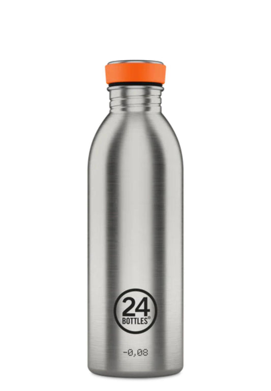 Urban Bottle Steel Brushed 500 ml. 24Bottles borraccia non termica 055 - BRUSHED STEEL 500 mlBRUSHED STE 24BOTTLES 
