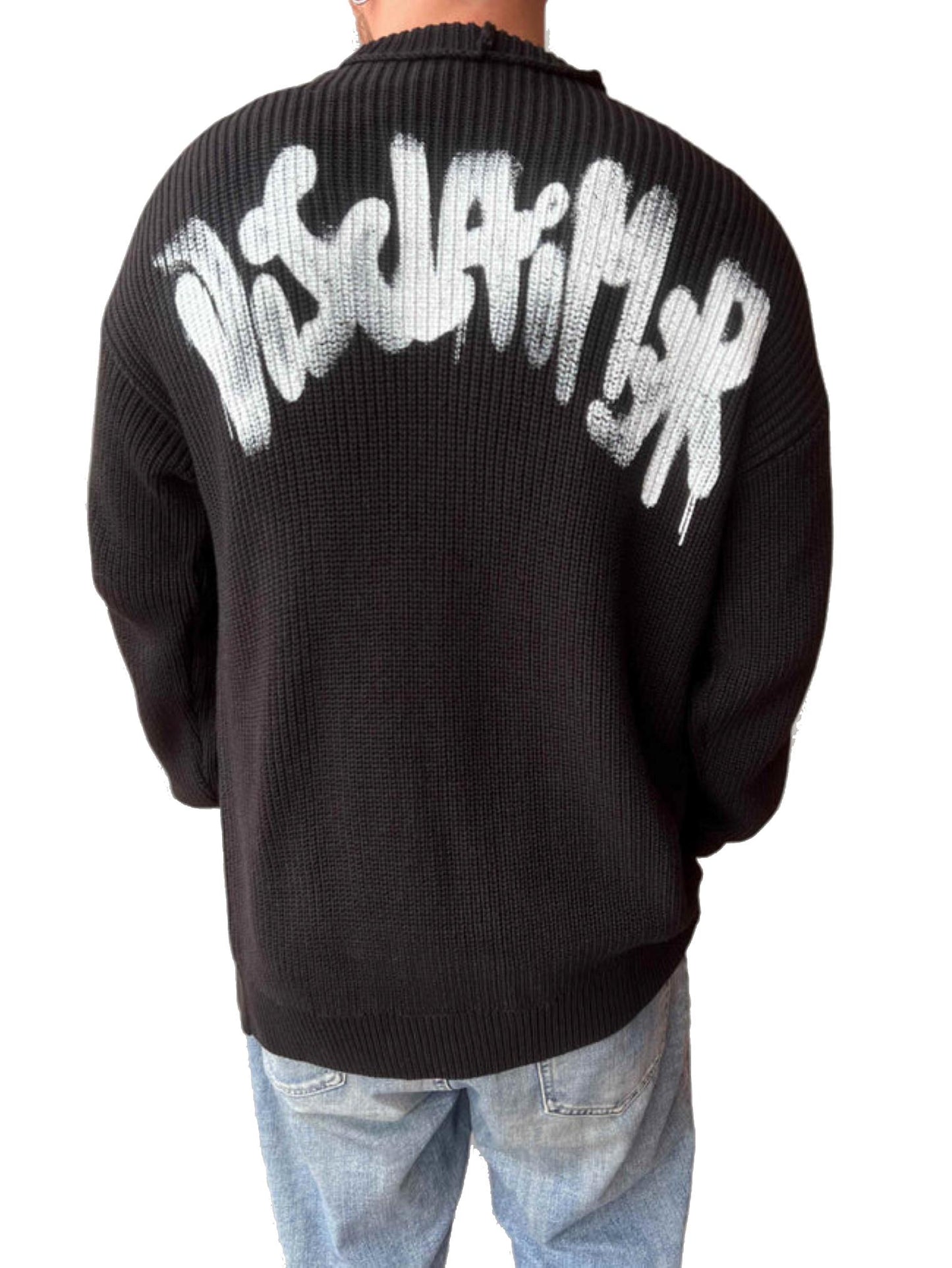 Cardigan uomo con grafica nero Disclaimer A24