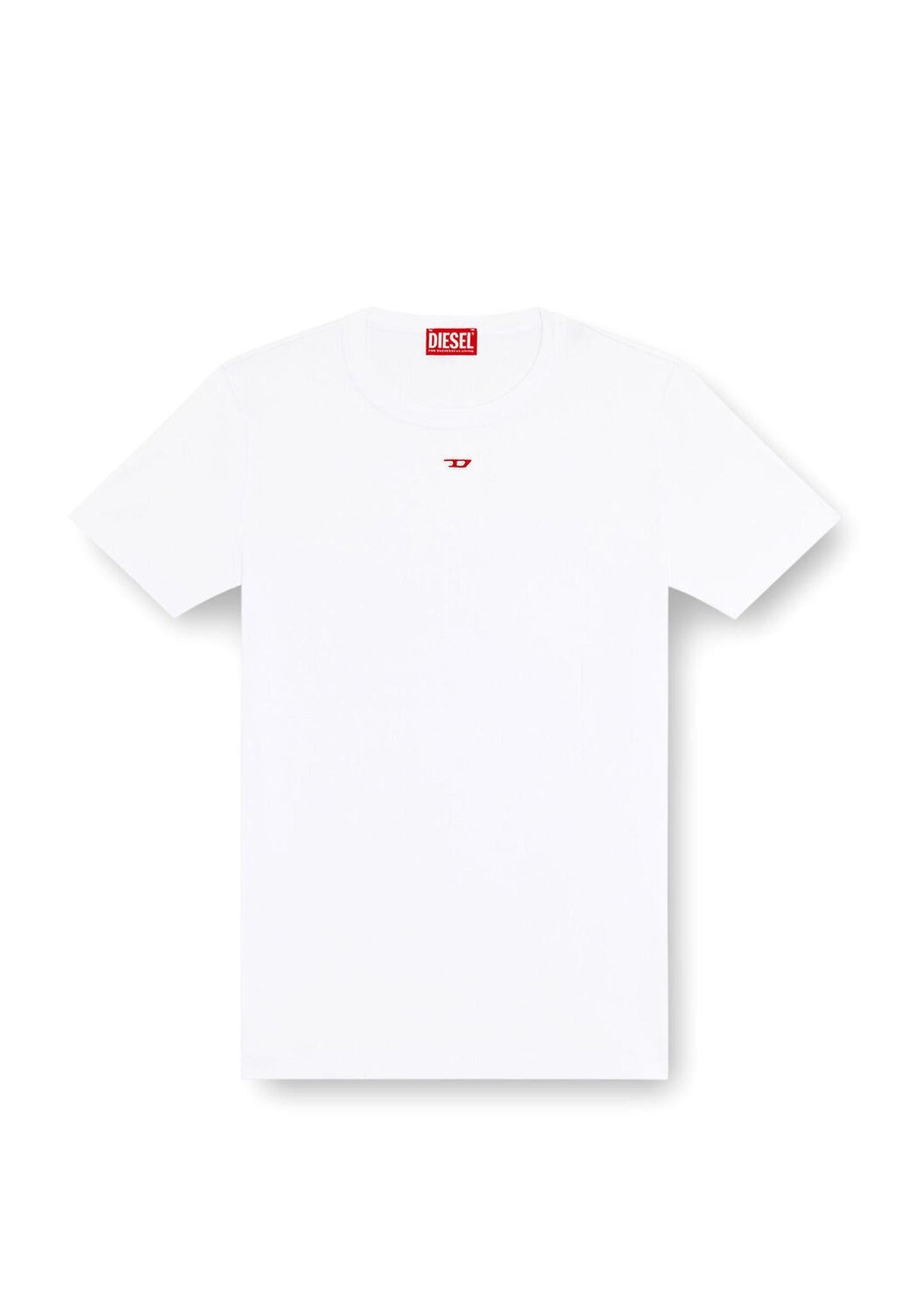T-shirt bianca girocollo cotone slim fit basic D-Ribber-N Diesel P25